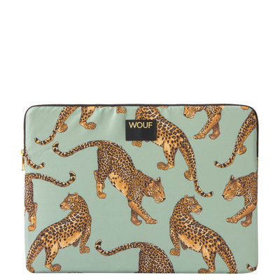 Wouf Emerald Leopard Laptop Sleeve 15-16" multi