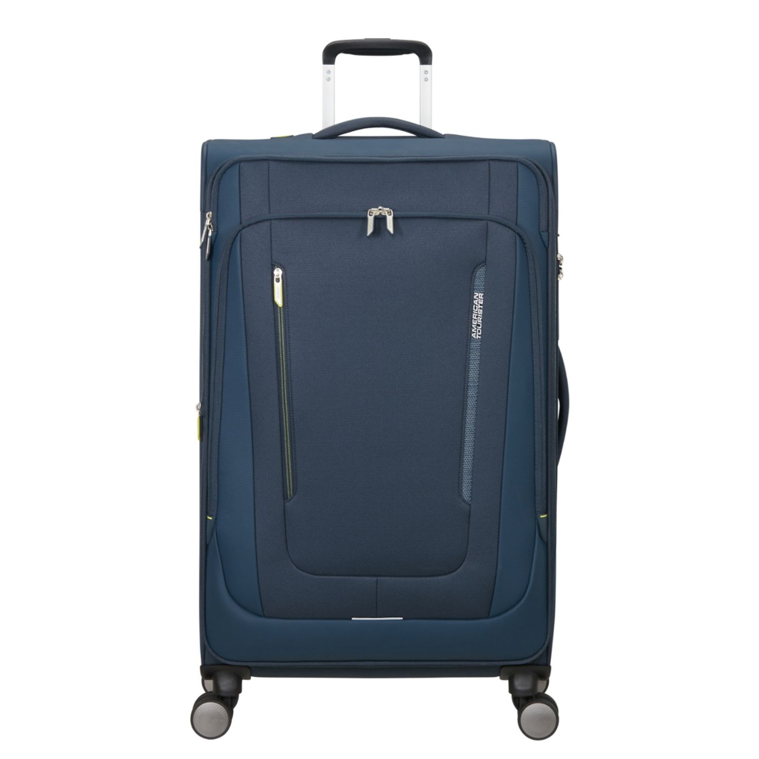American Tourister Wanderlite Spinner L - Uitbreidbaar 108/123 liter - 79x48x31/34 cm - dark navy zachte koffer lichtgewicht koffer