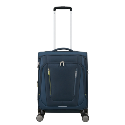 American Tourister Wanderlite Handbagage Spinner S - Uitbreidbaar 45/49.5 liter - 55x40x25 cm - dark navy