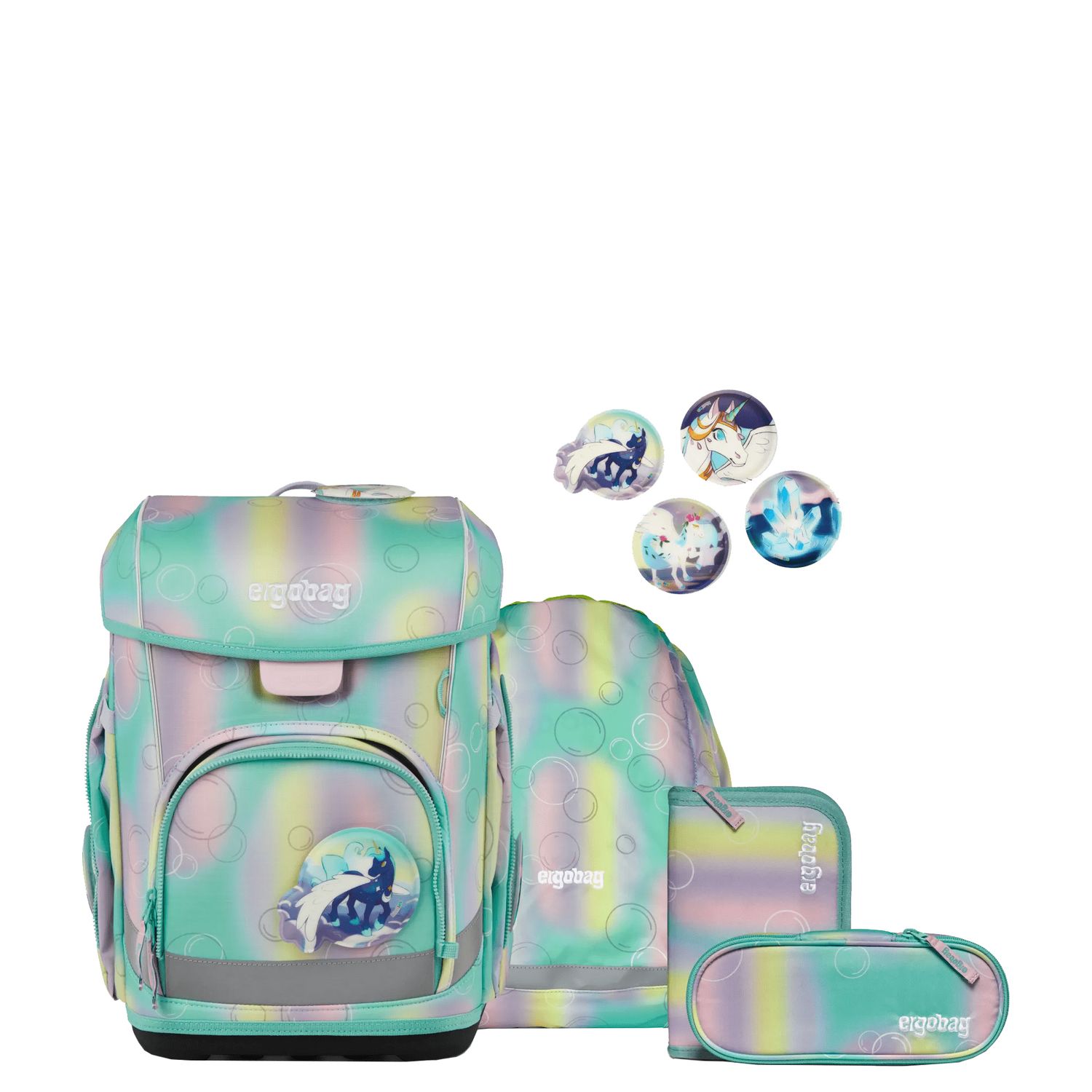 Ergobag Cubo Light ZauBärwelt mint/lila/pink/yellow schooltas kind