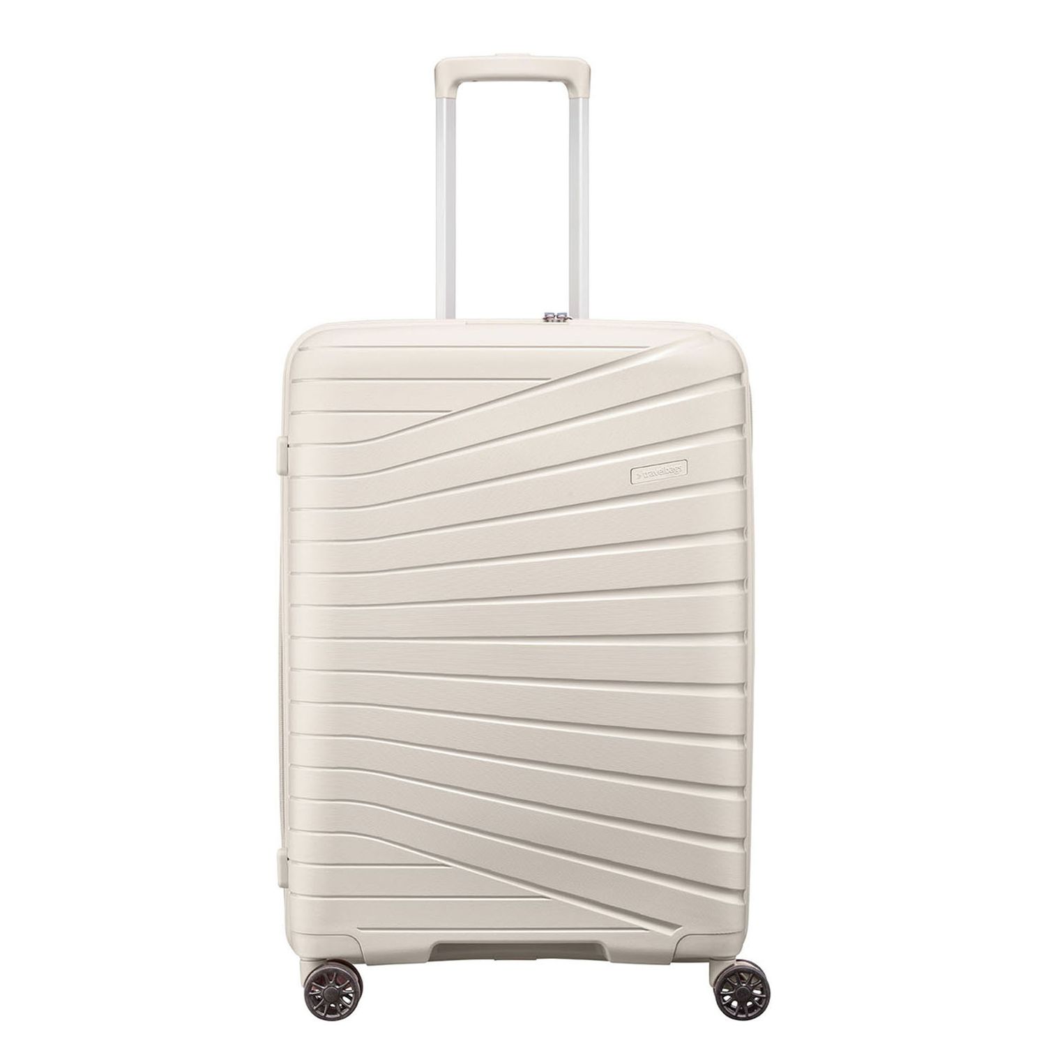Travelbags The Vibe 4-wiel Trolley 65 cm - Uitbreidbaar 72/83 liter - 65.5x44.5x28.5 cm - wit hardcase koffer lichtgewicht koffer