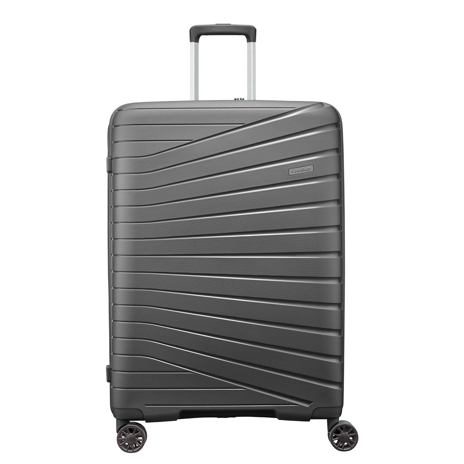 Travelbags The Vibe 4-wiel Trolley 75 cm - Uitbreidbaar 110/125 liter - 75x50x33 cm - donker grijs hardcase koffer lichtgewicht koffer