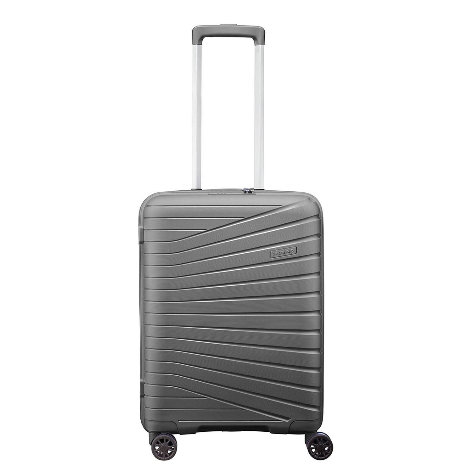 Travelbags The Vibe 4-wiel Handbagage Trolley 55 cm - 38 liter - 55x40x20 cm - donker grijs hardcase koffer lichtgewicht koffer