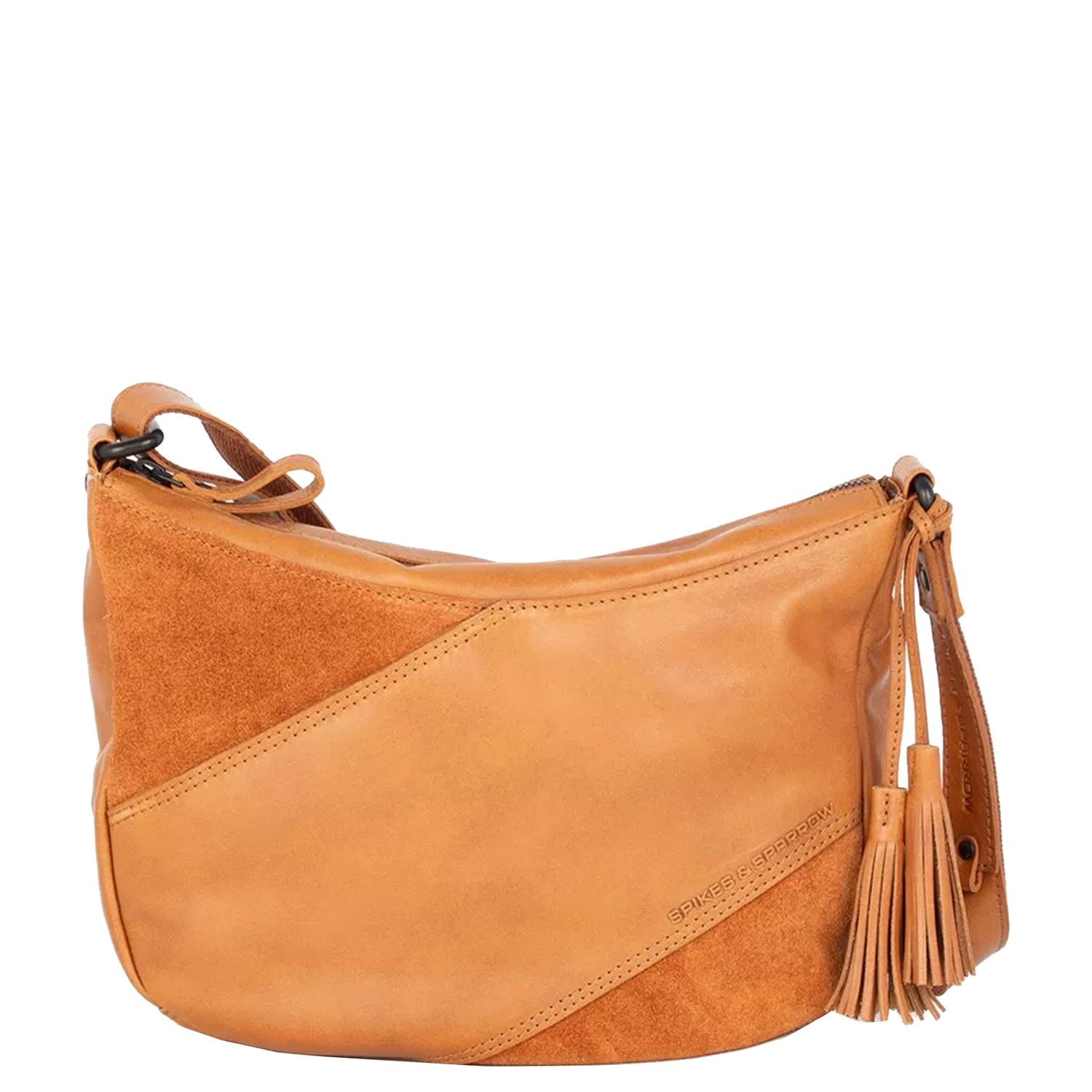 Spikes & Sparrow crossbodytas oranje en bruin