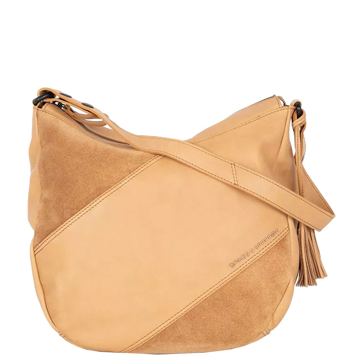Spikes & Sparrow schoudertas bruin en beige
