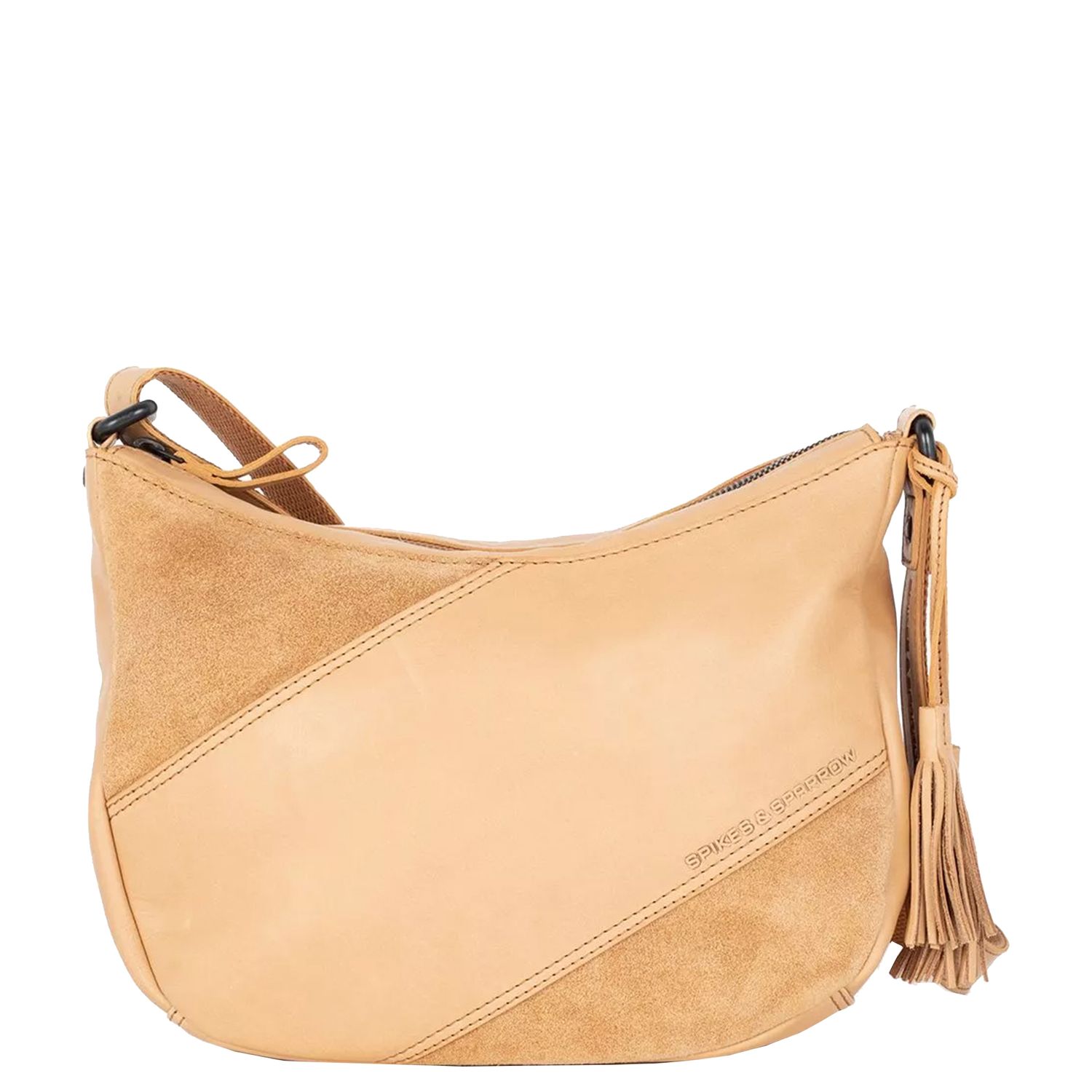 Spikes & Sparrow crossbodytas bruin en beige