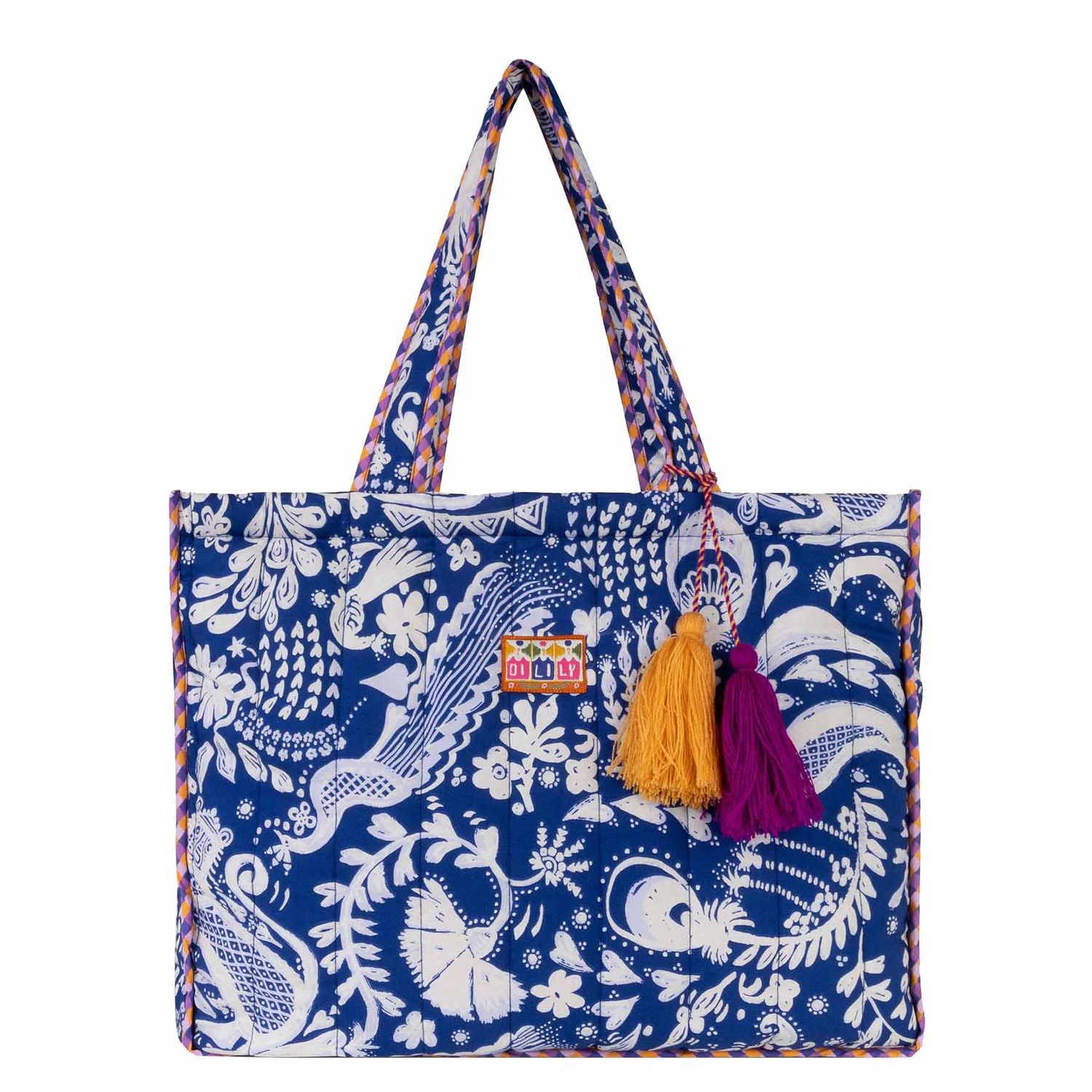 Oilily schoudertas blauw en multicolor