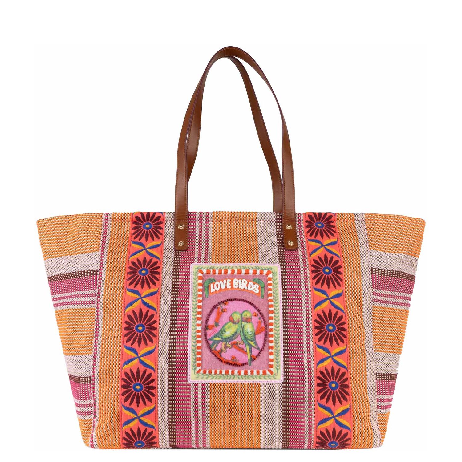 Oilily schoudertas paars en multicolor