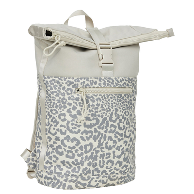 New Rebels Urban Leopard Rolltop Laptop Rucksack - 15,6" Laptopfach - beige