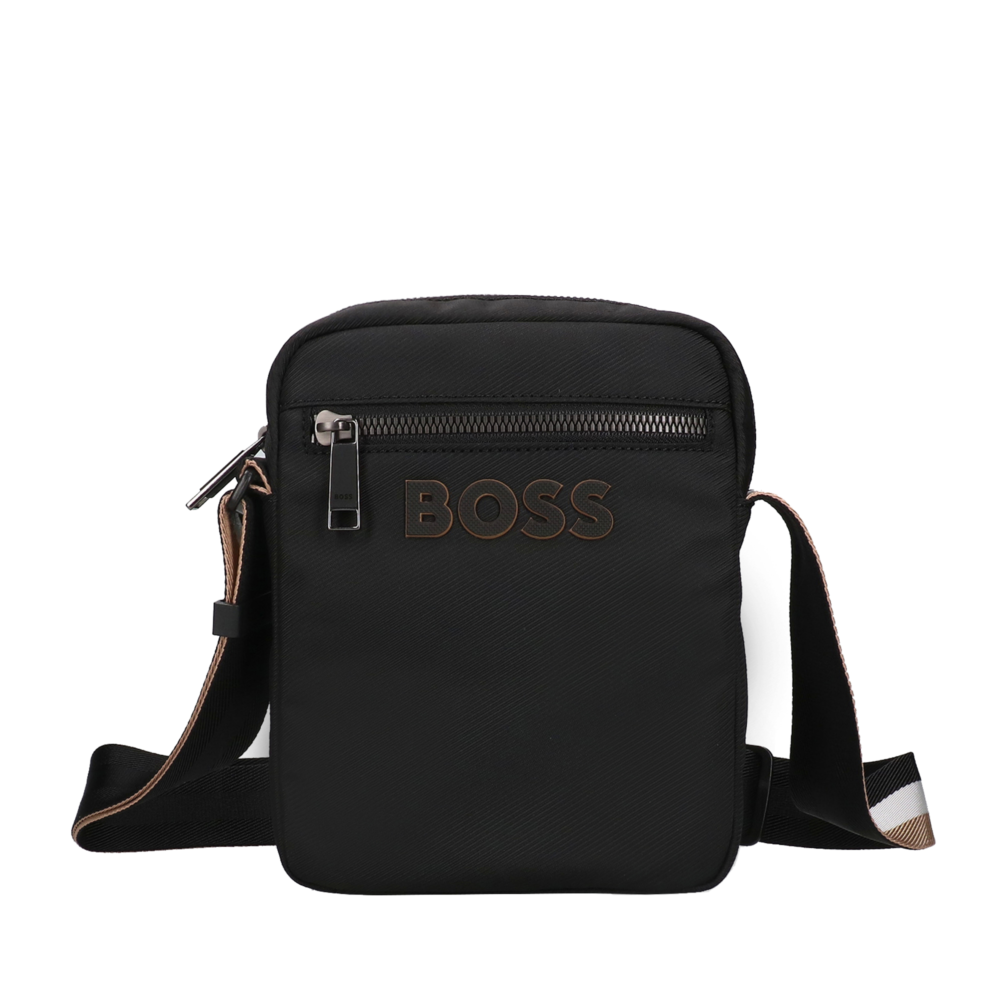 BOSS Men's Zair 4cc Transfer Printed Silver Logo Wallet