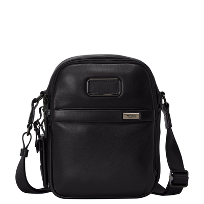 TUMI Alpha Leren Crossbody Schoudertas S zwart