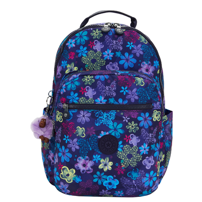 Kipling Seoul College Extra Rugzak School - 15" laptopvak - dark flower stamp