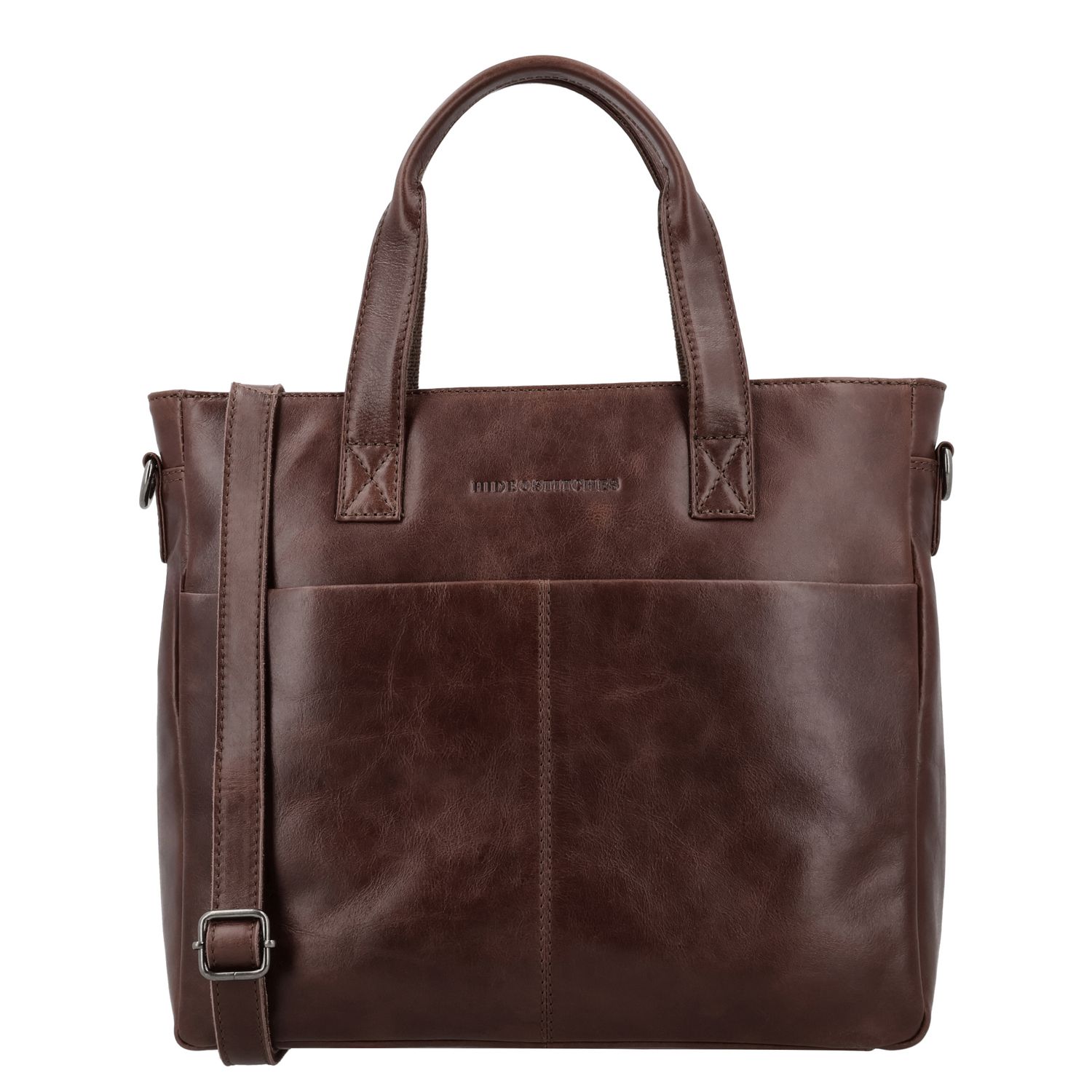 Hide Stitches laptoptas bruin