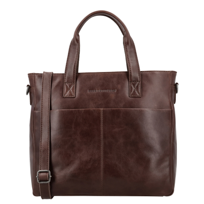 Hide & Stitches Porto Laptoptasche - 13.3" Laptopfach - mit abnehmbarem Schulterriemen - dunkelbraun