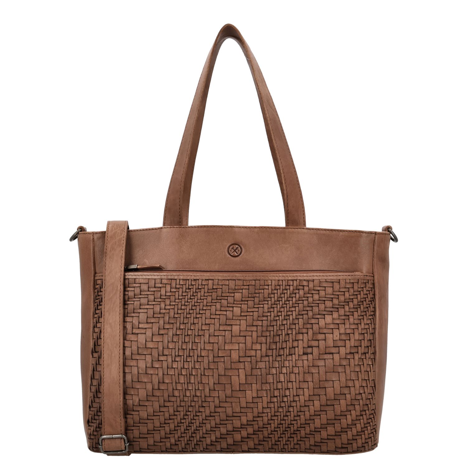 Hide & Stitches Inspired by Illusion Shopper - met afneembare schouderriem - bruin schoudertas dames