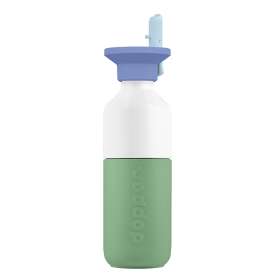 Dopper Steel Drinkfles - 350 ml - opklapbaar rietje - fresh green / seafoam sorbet