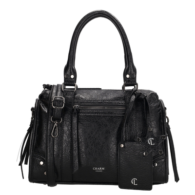 Charm London Berlin Handtas - afneembare schouderriem - zwart