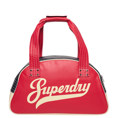 Superdry Retro Alumni Bowling Bag Handtas red/eclipse navy/cream