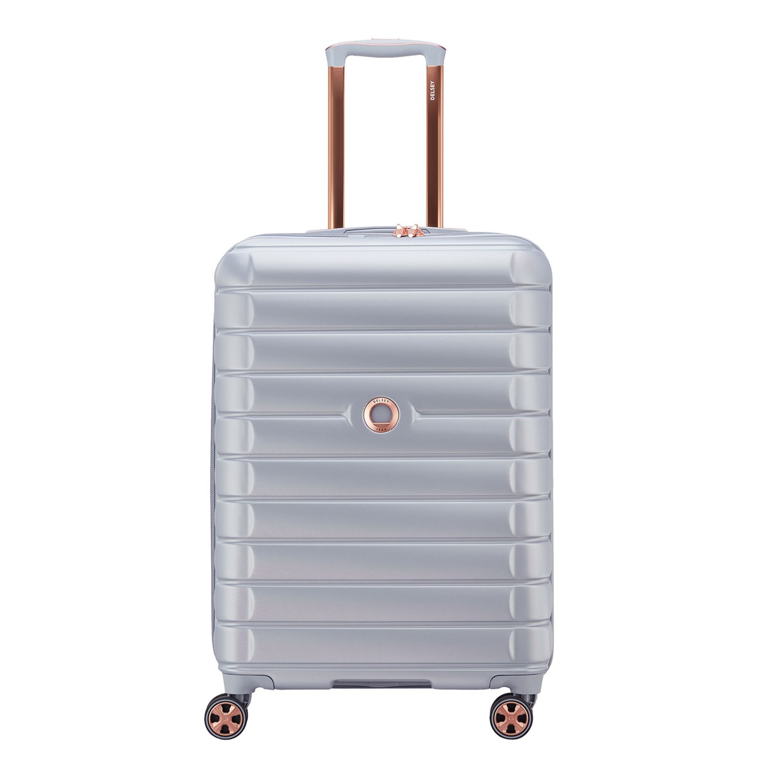 Travelbags Delsey Shadow 5.0 Spinner 66 cm - Uitbreidbaar 72/80 liter - 66x44x29.5/32.5 cm - platinum hardcase koffer aanbieding