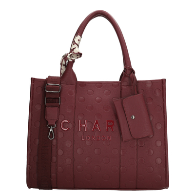 Charm London Bond Avenue Laptoptas - 15.6" laptopvak - afneembare schouderriem - bordeaux gestipt