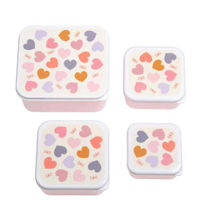 A Little Lovely Company Charlie Lunchbox für Mädchen hearts