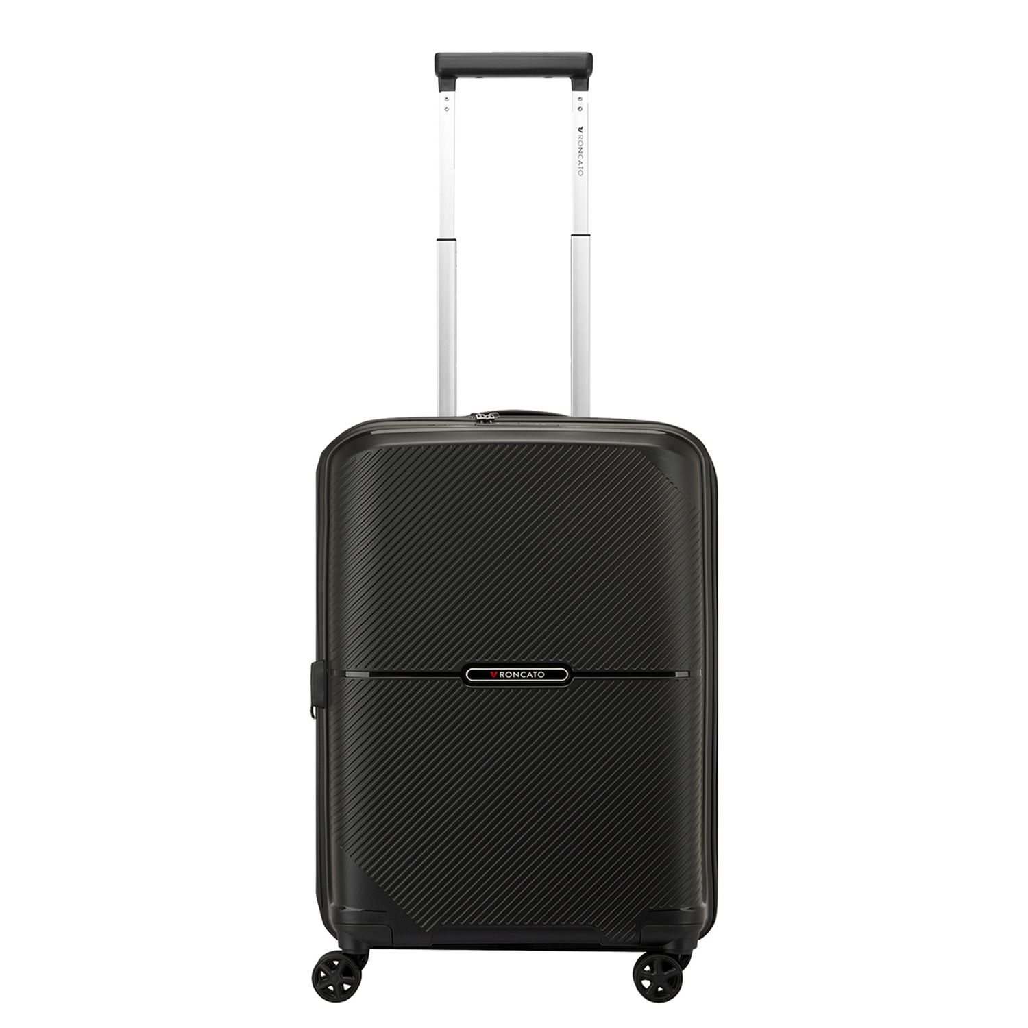 Roncato Storm Handbagage Spinner 55 cm - Uitbreidbaar 40/46 liter - 55x40x20/23 cm - zwart hardcase koffer