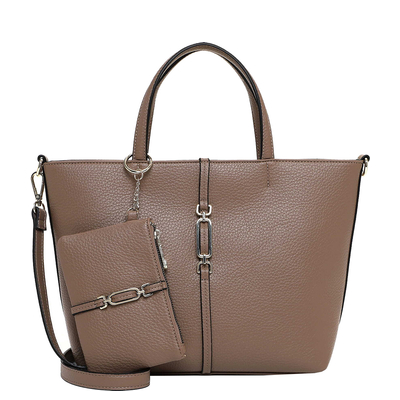 Emily & Noah Lewe Handtas Medium - afneembare schouderriem - taupe