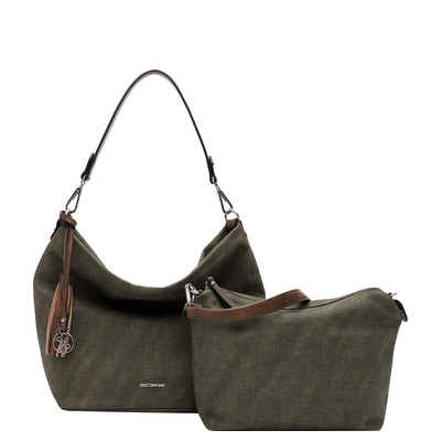 Emily & Noah Elke Schoudertas M forest/taupe
