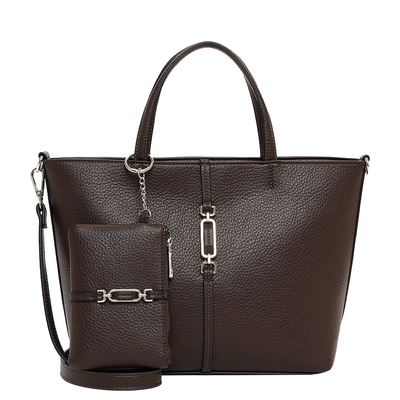 Emily & Noah Lewe Handtasche Medium - abnehmbarer Schulterriemen - brown