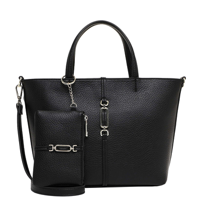 Emily & Noah Lewe Handtasche Medium - abnehmbarer Schulterriemen - black