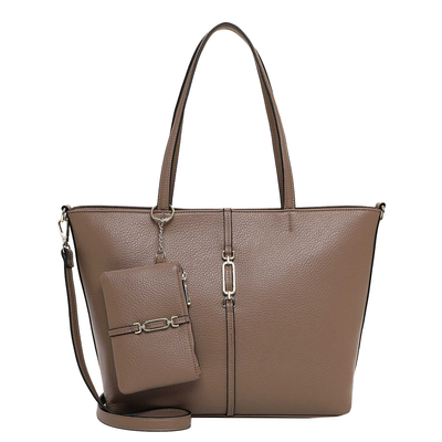 Emily & Noah Lewe Shopper Large - afneembare schouderriem - taupe