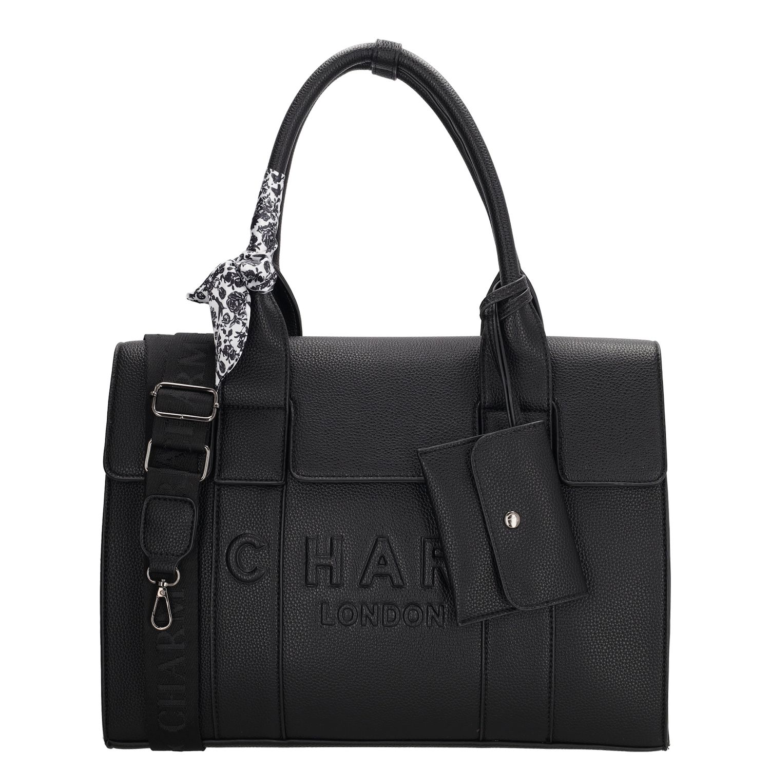Charm London laptoptas zwart