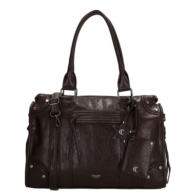 Charm London Berlin Laptop-Umhängetasche - 15.6" Laptopfach - dunkelbraun
