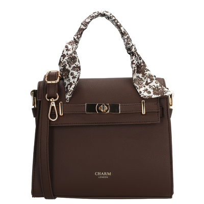 Charm London The Hamptons Handtas - afneembare schouderriem - donkerbruin