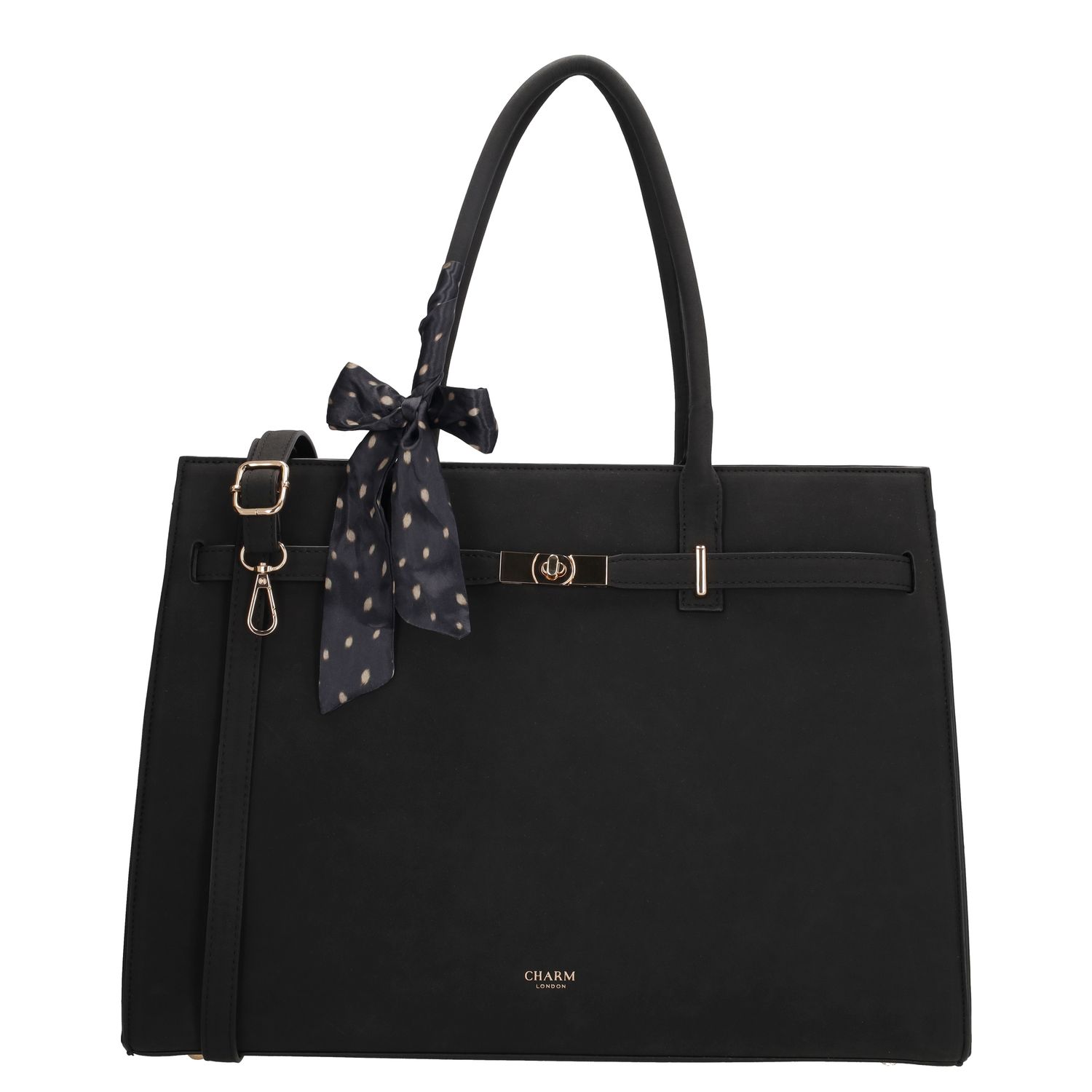 Charm London laptoptas zwart