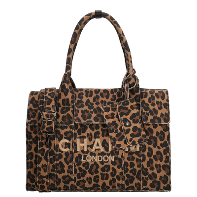 Charm London Bond Avenue Laptop-Umhängetasche - 15.6" Laptopfach - leopard