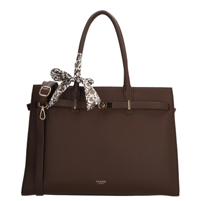 Charm London The Hamptons Laptopschoudertas - 15.6" laptopvak - donkerbruin
