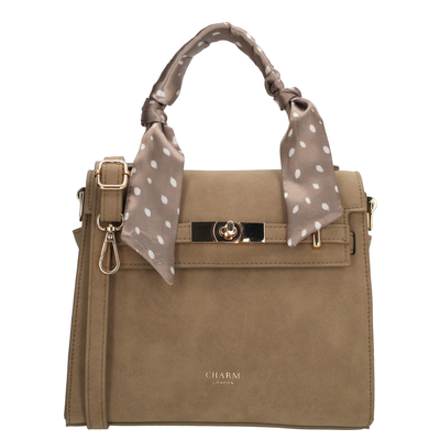 Charm London The Hamptons Village Handtasche - abnehmbarer Schultergurt - taupe