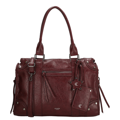 Charm London Berlin Laptop-Umhängetasche - 15.6" Laptopfach - bordeaux