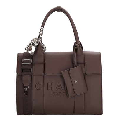 Charm London Bond Laptop-Umhängetasche - 15.6" Laptopfach - dunkelbraun