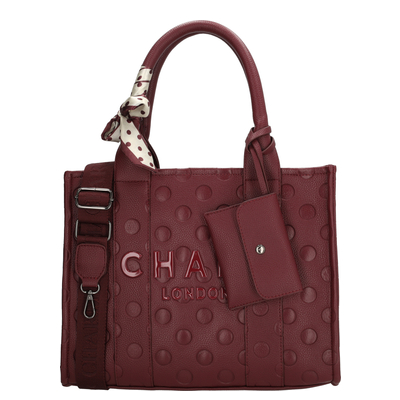 Charm London Bond Avenue Shopper bordeauxfarbene Punkte