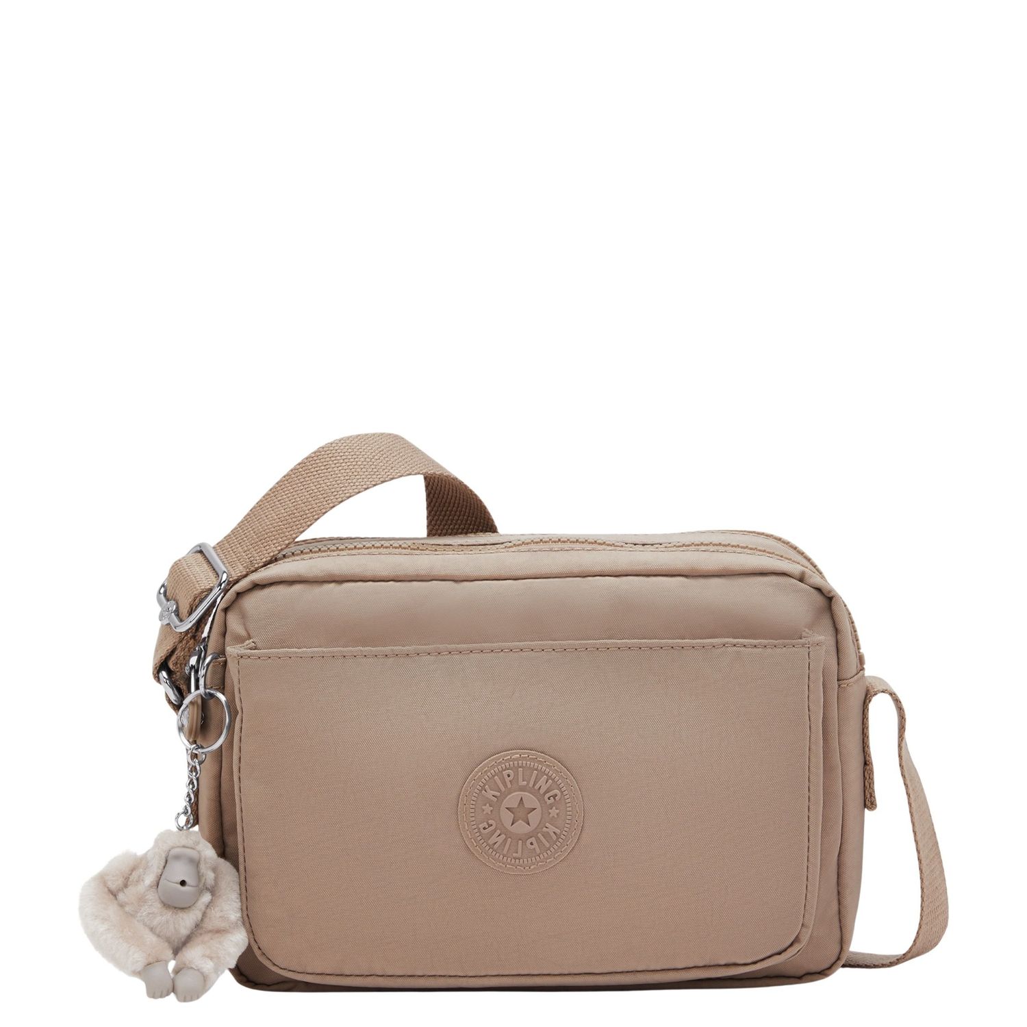 Kipling Abanu M crossbodytas bruin en beige