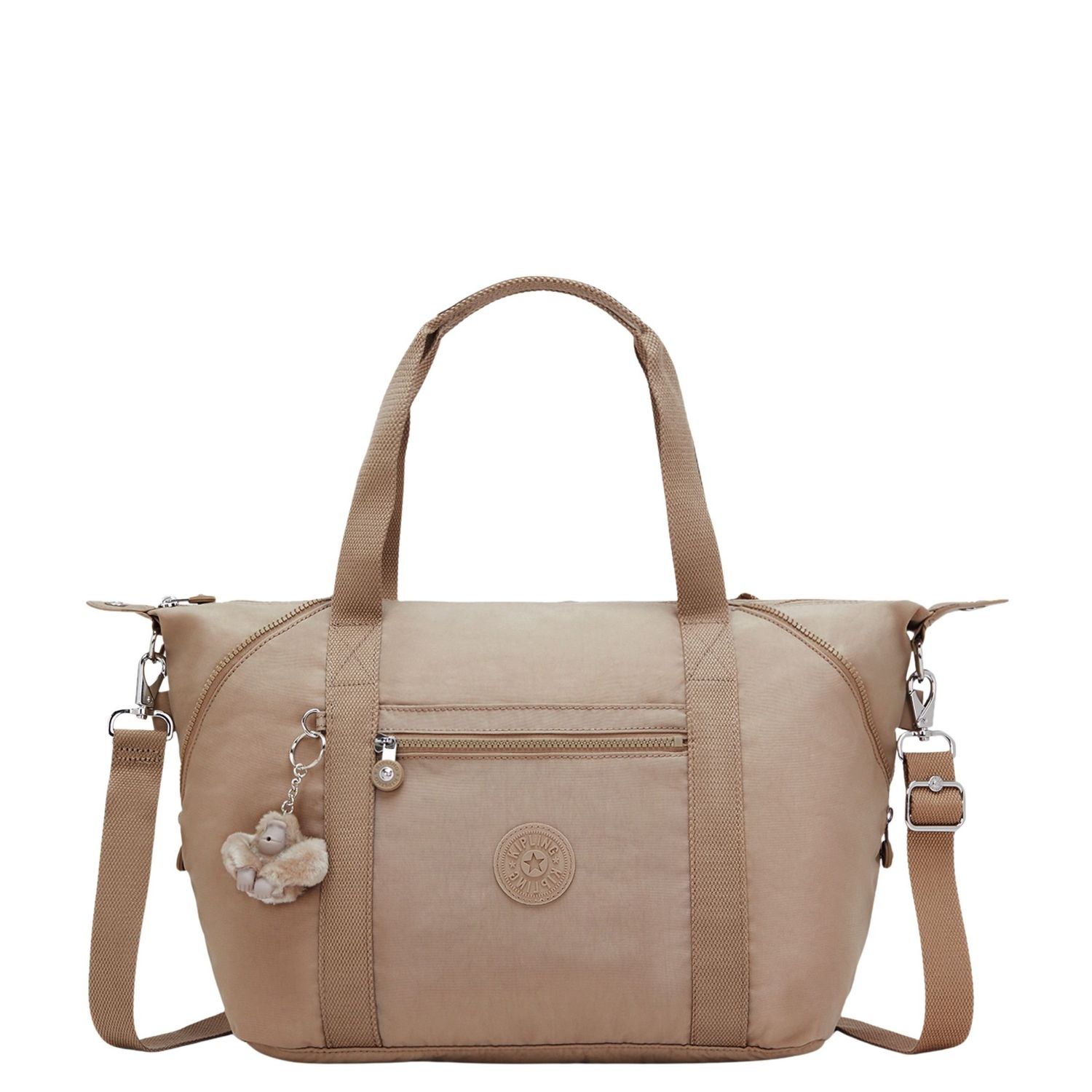 Kipling Art schoudertas bruin en beige
