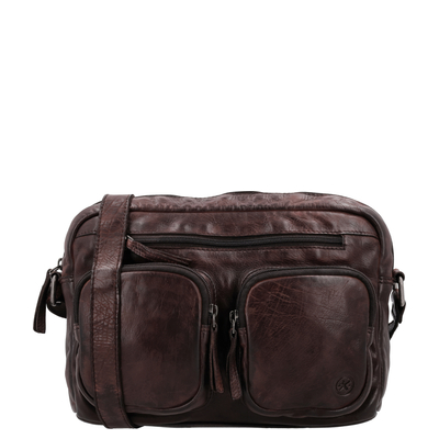 Hide & Stitches Paint Rock Crossbody Schoudertas donkerbruin