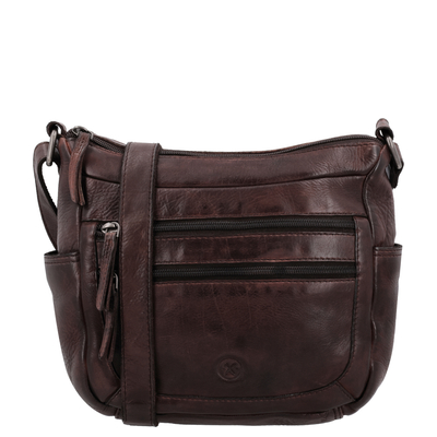 Hide & Stitches Paint Rock Crossbody Schoudertas donkerbruin
