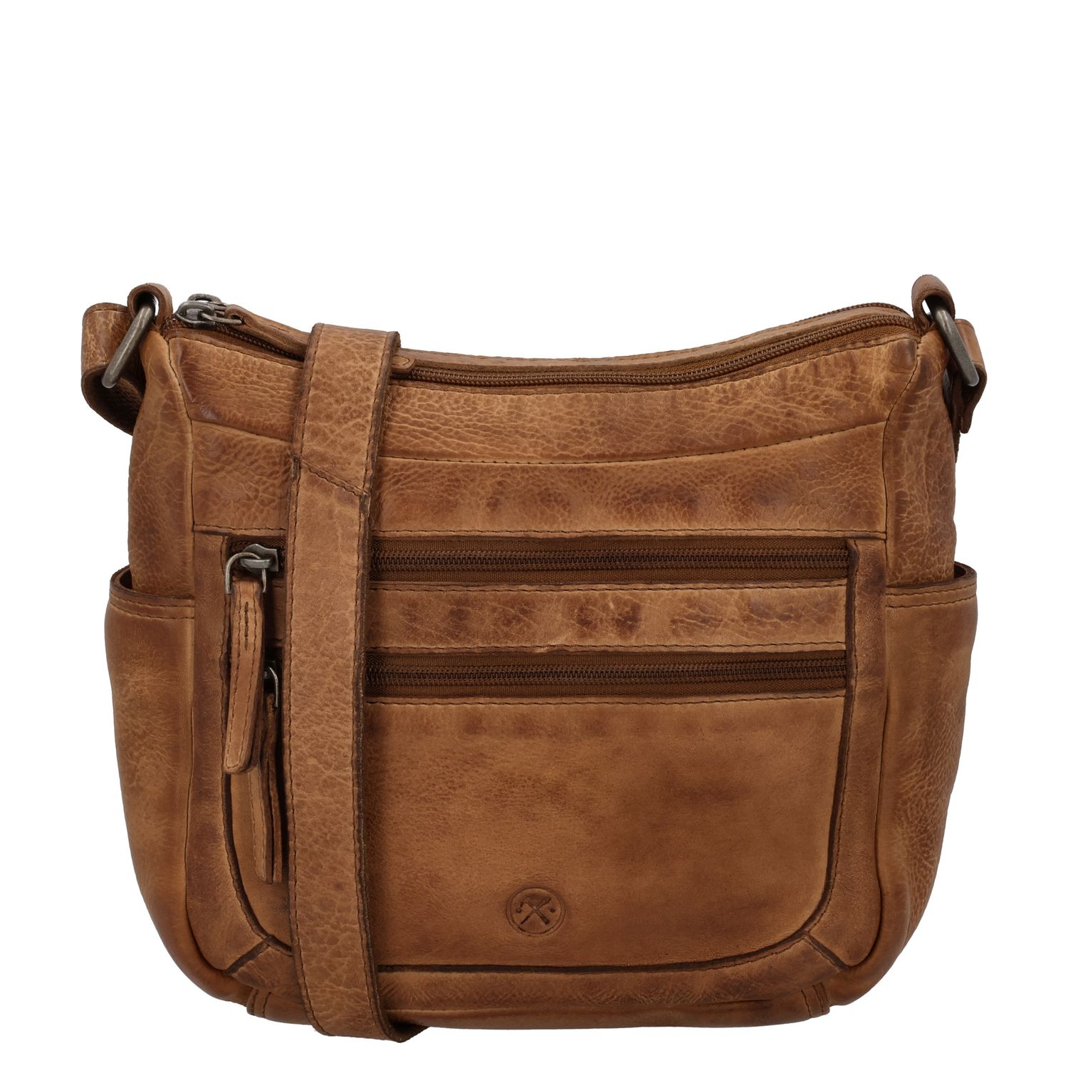 Hide & Stitches Paint Rock Crossbody Schoudertas cognac damestas