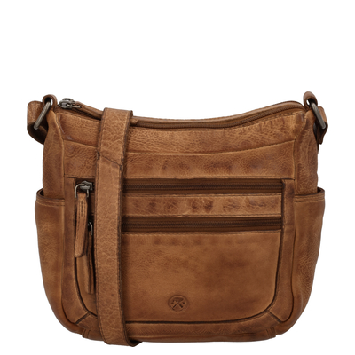 Hide & Stitches Paint Rock Crossbody Schoudertas cognac