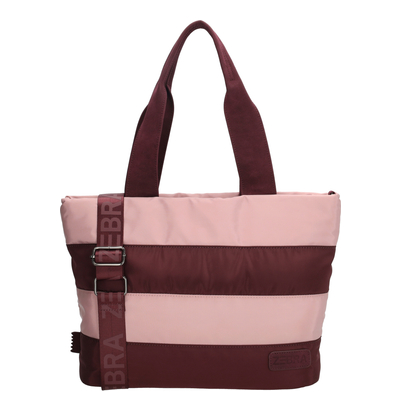 Zebra Trends Elske Puffer Laptoptasche - 15,6" Laptopfach - Streifen burgundy/old pink