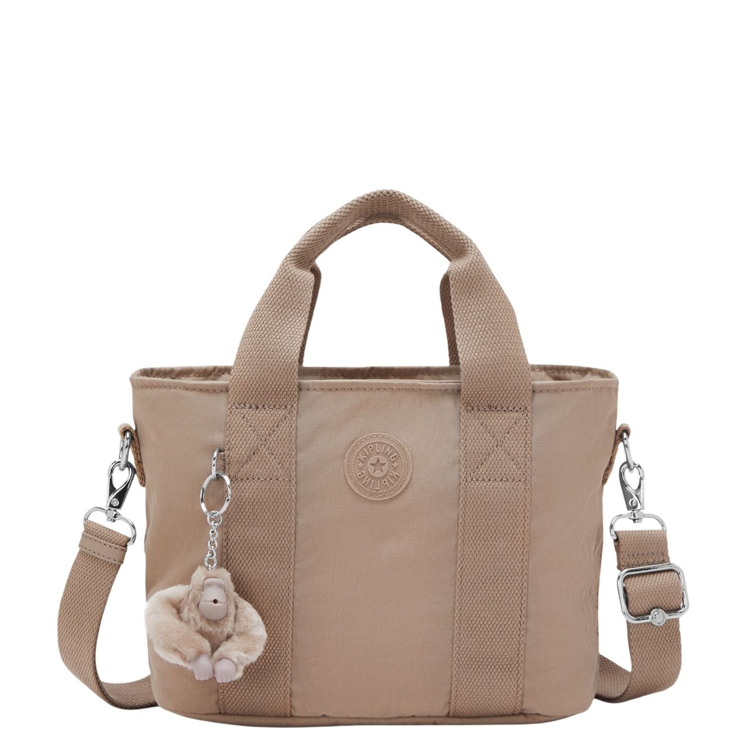 Kipling Minta Schoudertas tan beige handtas dames