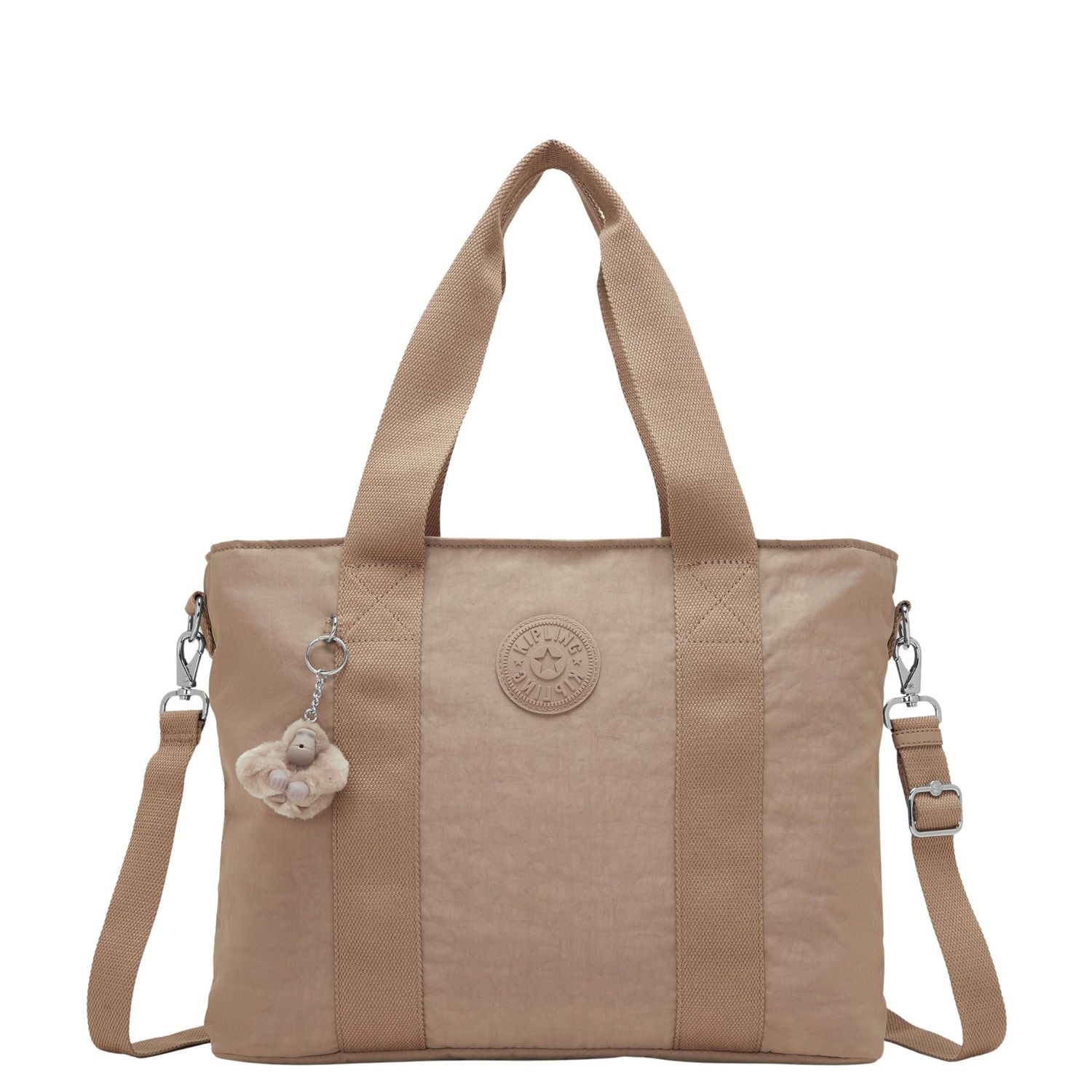 Kipling Minta L Up Schoudertas tan beige damestas